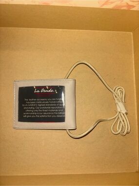 La Garde Tan Leather Badge Holder with Lanyard